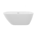 Glossy Freestanding Bathtub with Pop Up Drain - White