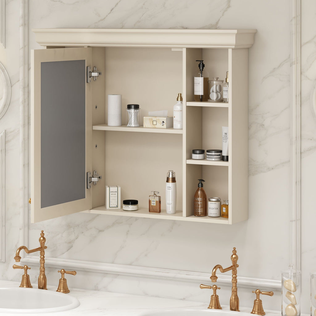 Wall Mounted Bathroom Storage Cabinet with Mirror Door - 35.5" Wide