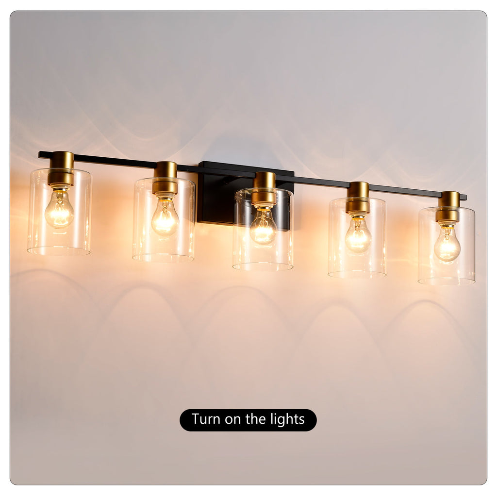 5-Light Matte Bathroom Lighting with Metal Construction - Matte Finish