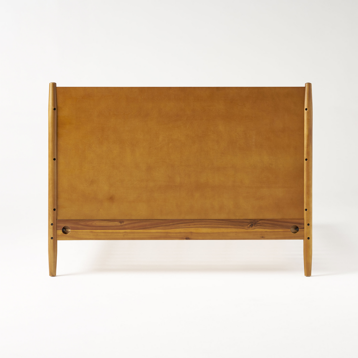 Solid Wood Platform Bed with Mid-Century Style - Twin, Acacia
