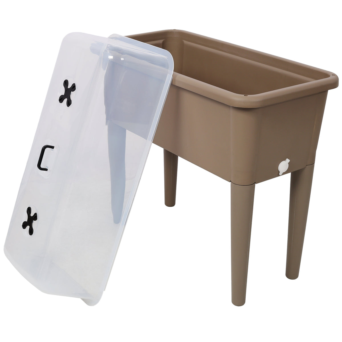 Raised Garden Bed with Ventilated Greenhouse Lid - 2PCS, Plastic