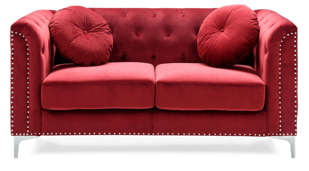 Stylish Sloped Arm Loveseat with MicroSuede Cover - Blue, Dark Gray, Red, Black
