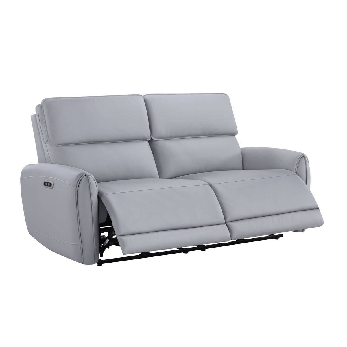 Power Motion Reclining Sofa with USB Port - Gray Faux Leather
