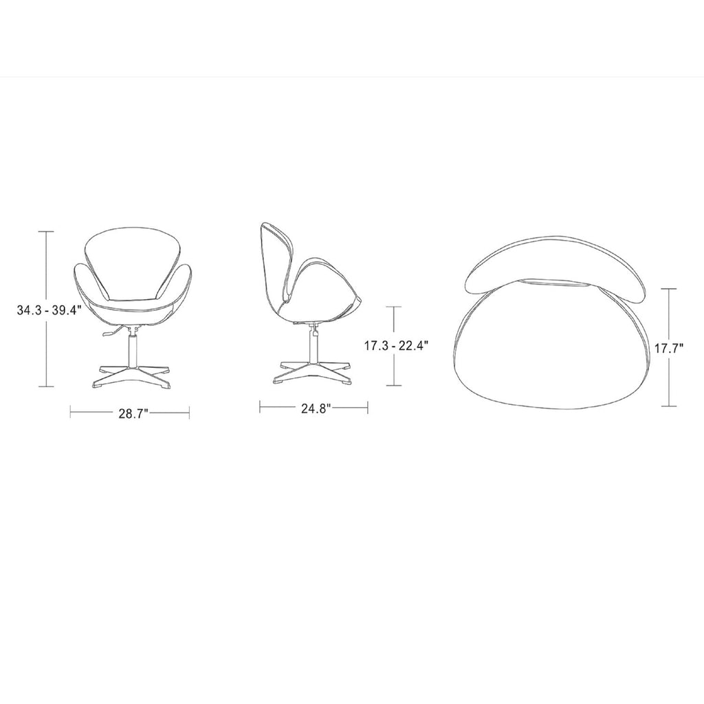 Raspberry Swivel Lounge Chair with 360-Degree Rotation - Multiple Colors