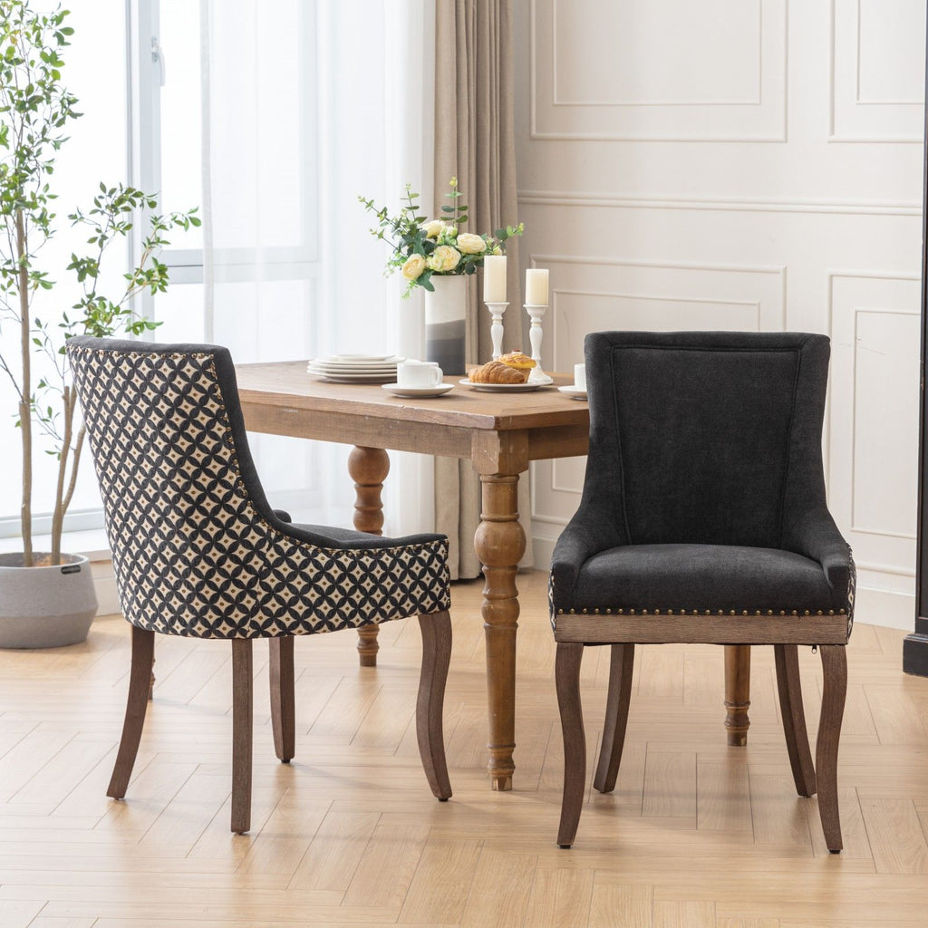 Ultra Side Dining Chair Set with Solid Wood Legs - Multiple Colors