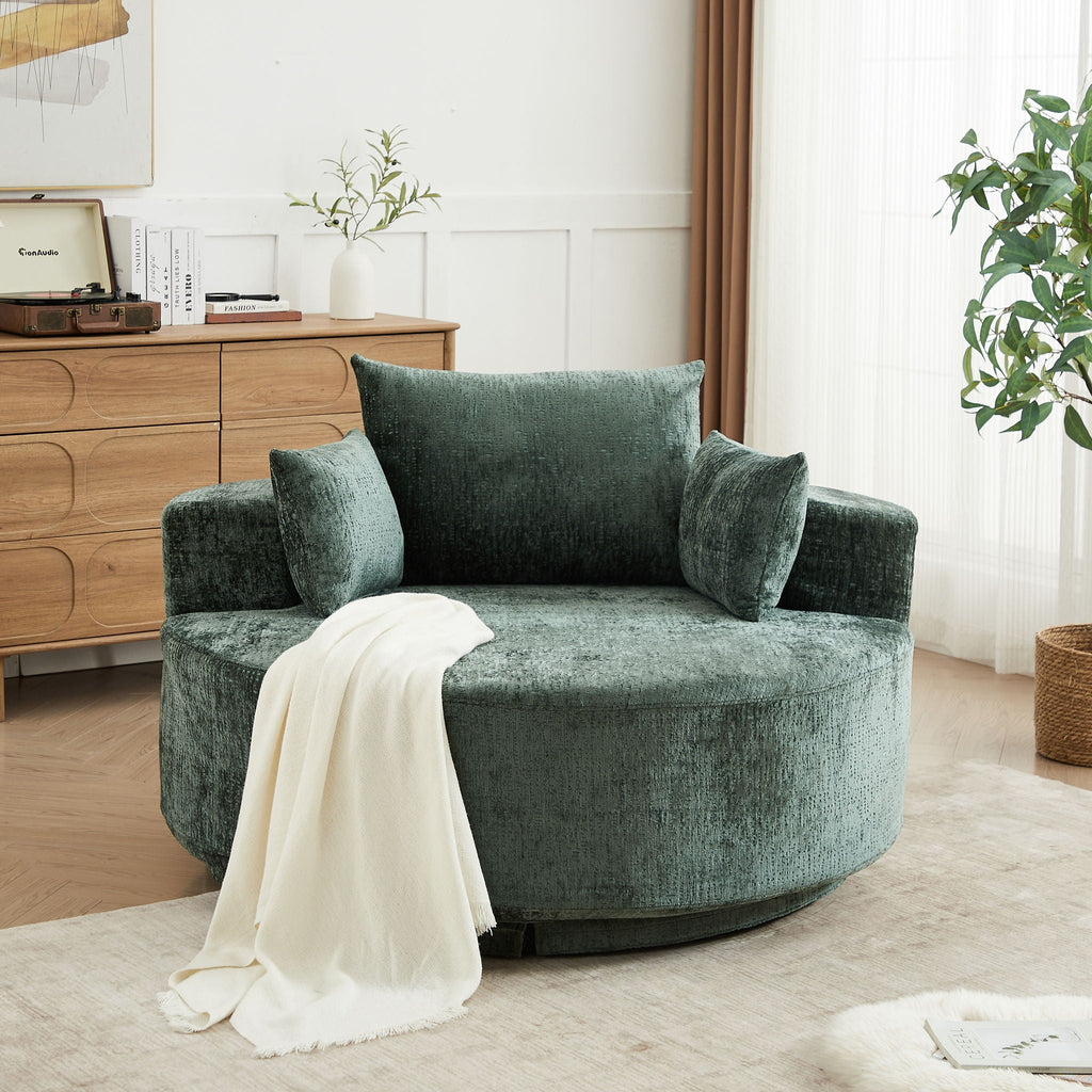 Swivel Sleeper Chair with Supportive Pillow and 360° Base - Multiple Colors