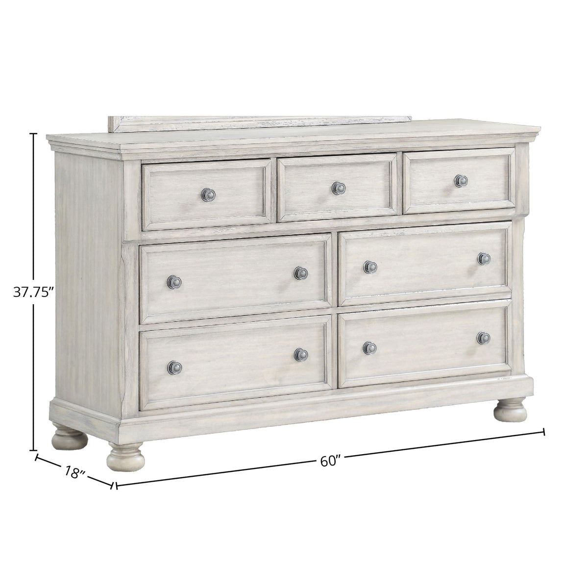 Seven Drawer Dresser with Spacious Storage - Antique Gray