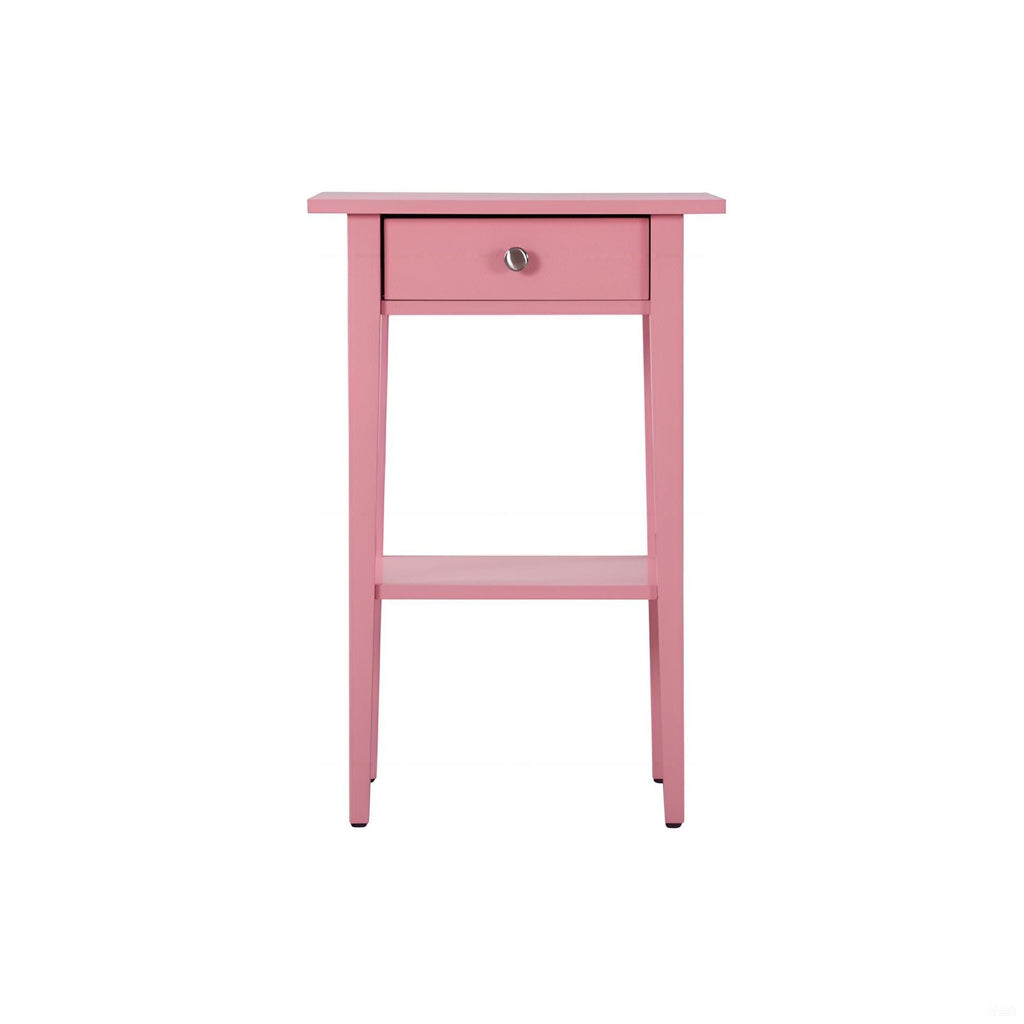 Wood Nightstand with Drawer and Shelf - Multiple Colors