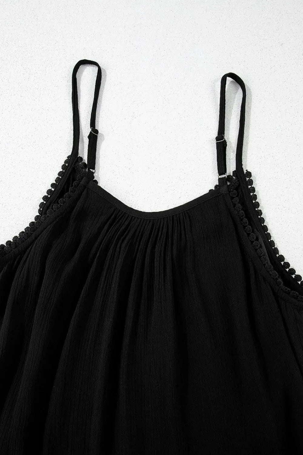 Floral Ruffled Hem Embroidery Cami