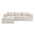 107" Compressed Sectional Sofa with High-Density Cushions - Beige