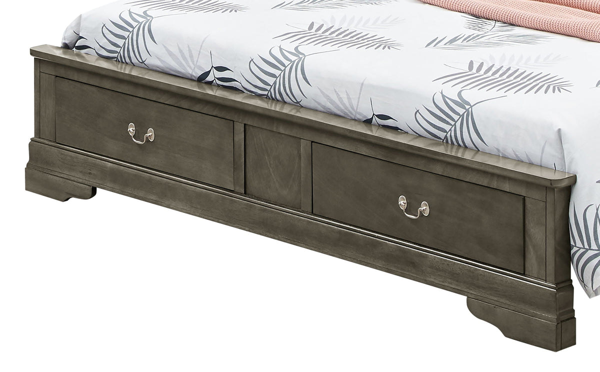 Upholstered Panel Sleigh Storage Bed with Dove Tail Drawers - Multiple Colors
