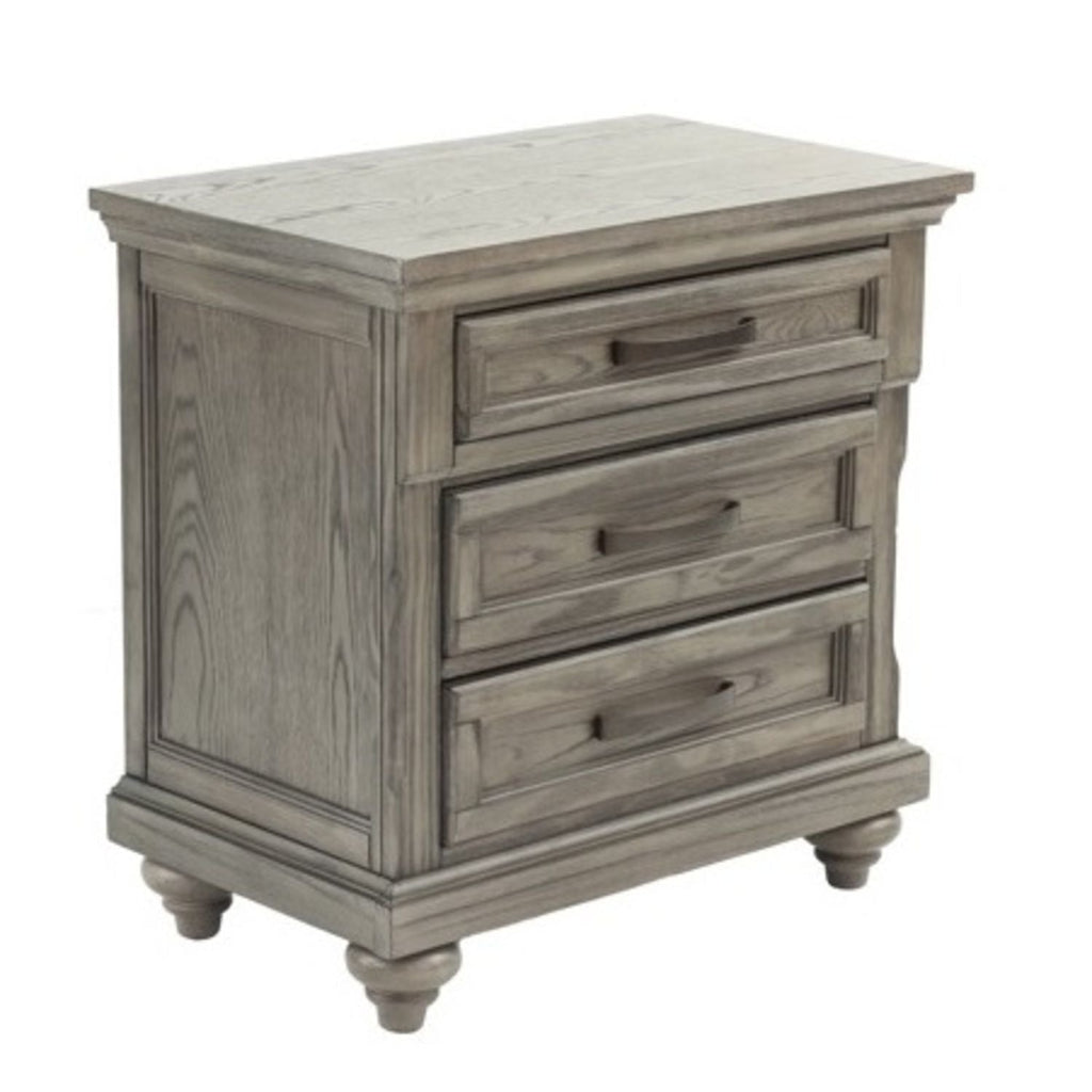 Panel 3 Piece Bedroom Set with Nightstands - Dark Gray or Dark Brown