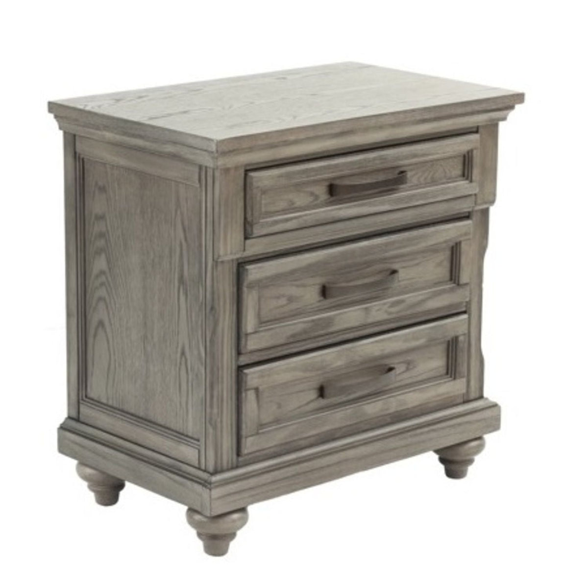 Panel 3 Piece Bedroom Set with Nightstands - Dark Gray or Dark Brown