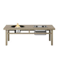 3 In 1 Outdoor Propane Fire Pit Table with Ice Bucket - Beige