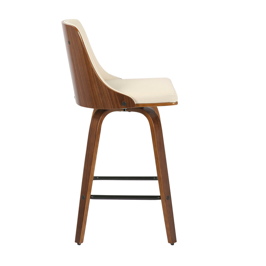 Mid Century Modern Counter Stool Set with Swivel - Multiple Colors