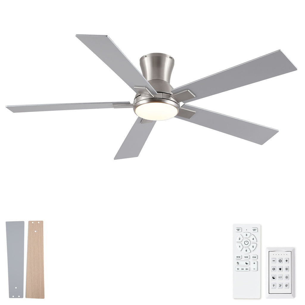Reversible Quiet Motor Ceiling Fan Light with ABS Blades - Black