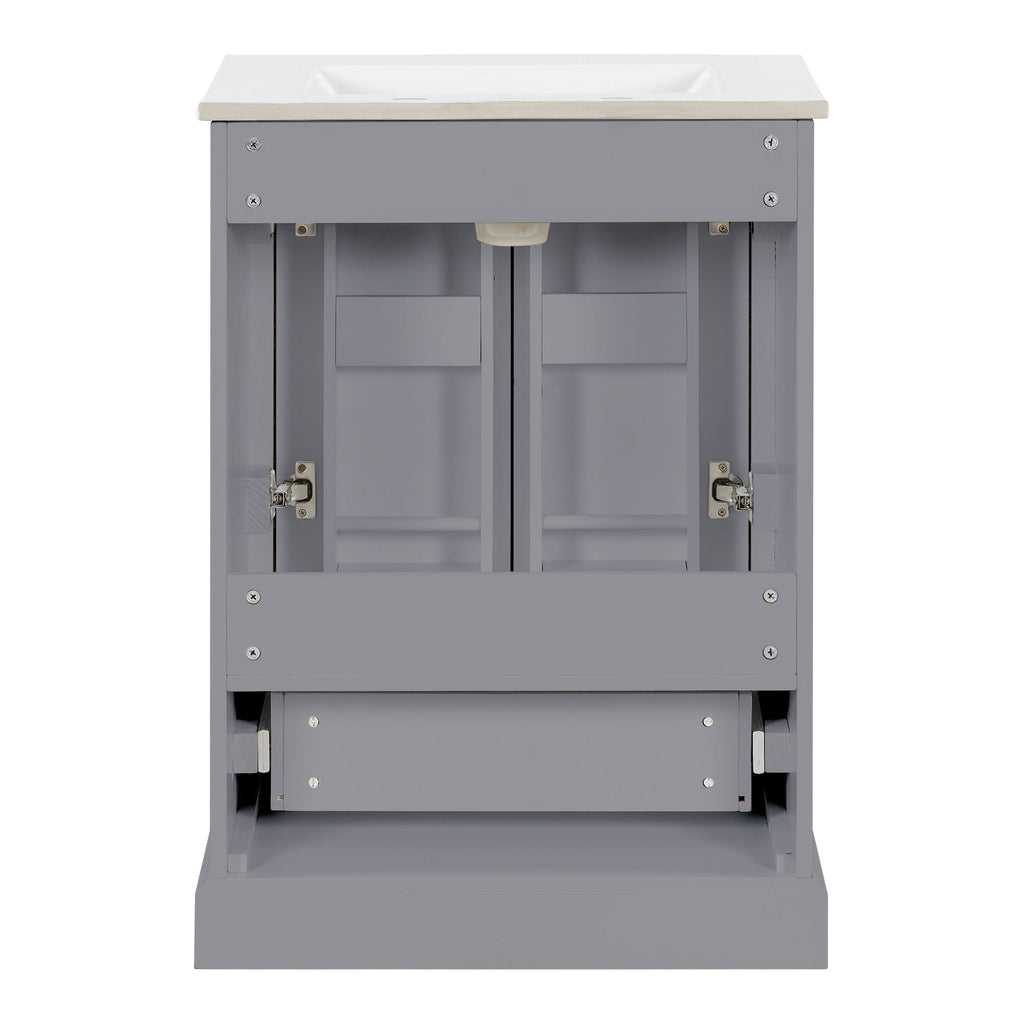 Bathroom Vanity with Sink and Soft Close Doors - White, Black, Green, or Gray