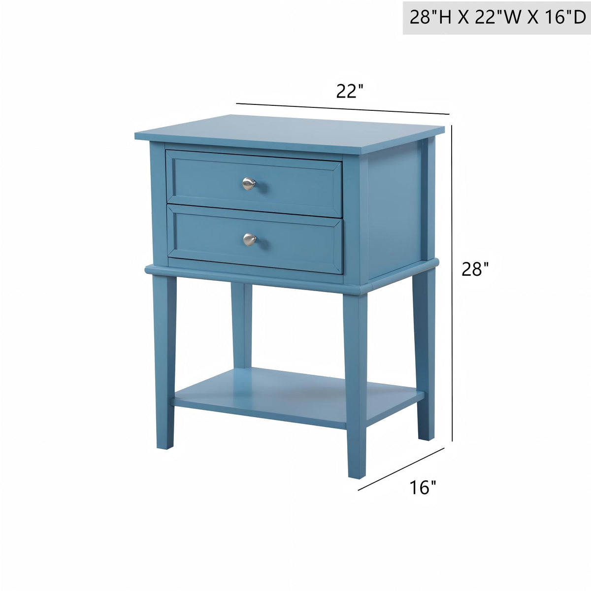 Vibrant Contemporary Nightstand with Smooth Drawer Glides - Multiple Colors