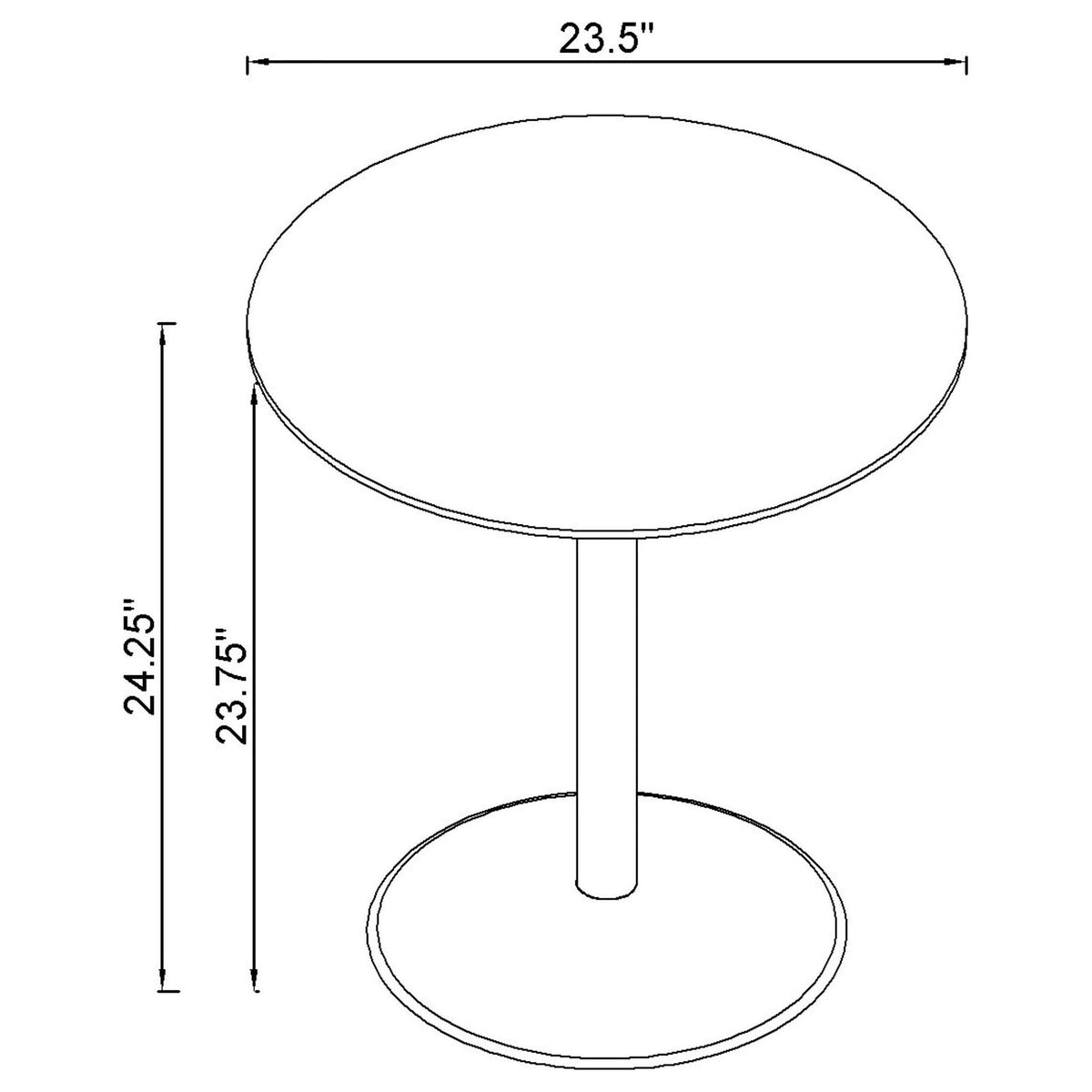 Ganso 2-piece Round Glass Top Coffee and End Table Set Black