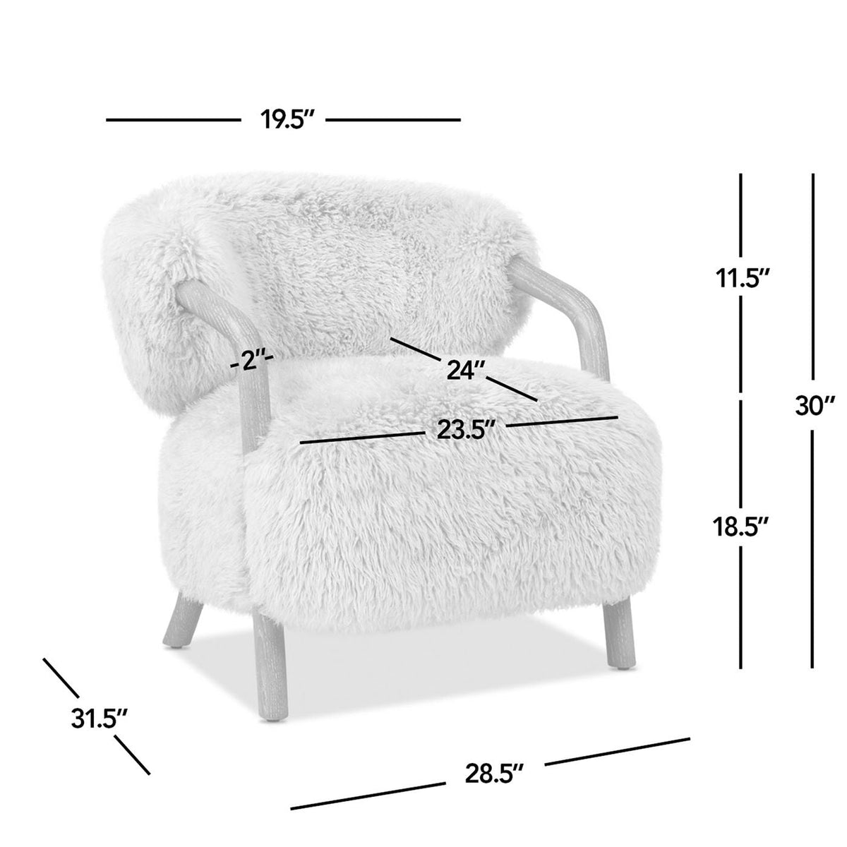 Rustic Oak Sheepskin Upholstered Arm Chair with Ergonomic Comfort - Taupe Beige