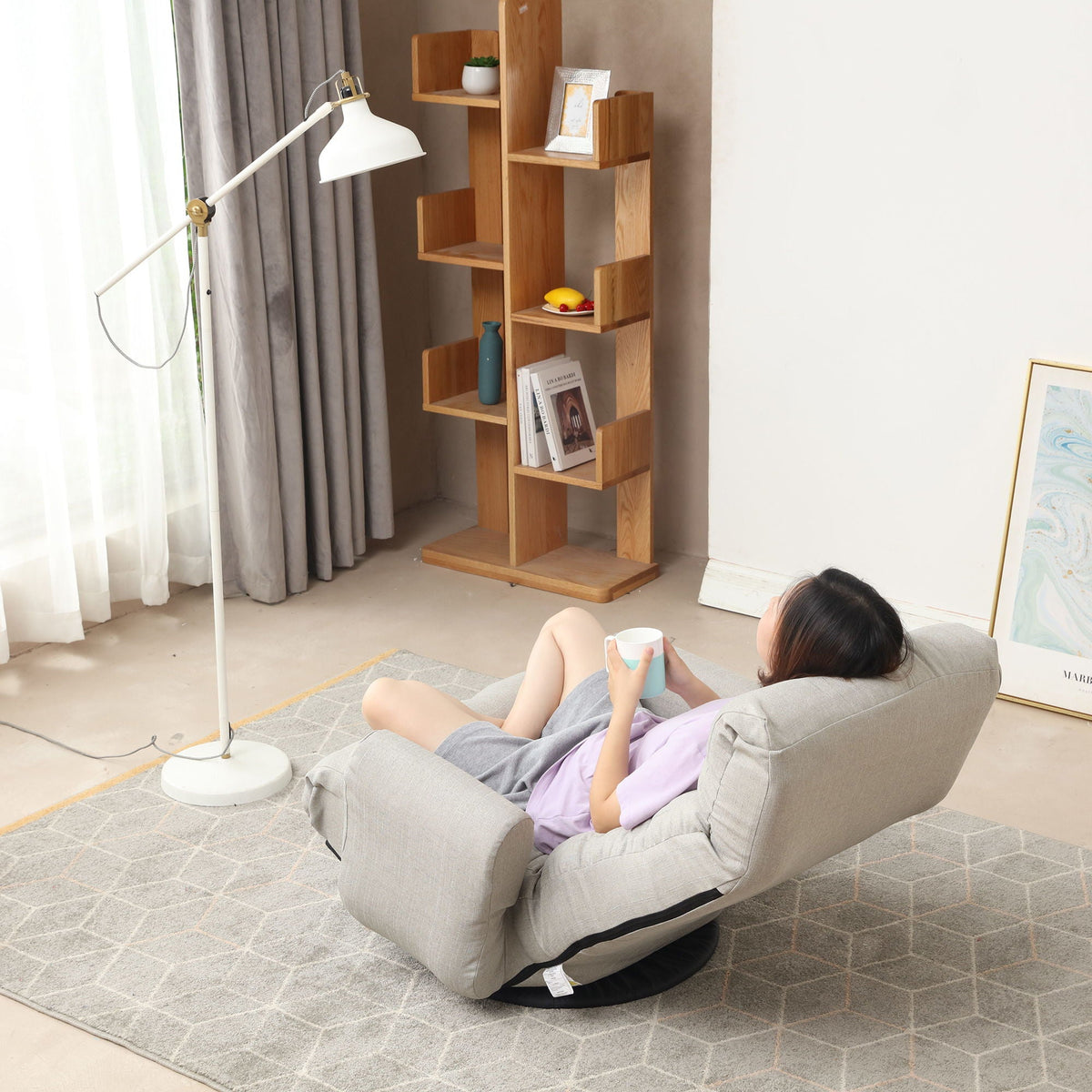 Modern With Metal Frame Swivel Game Lounge Chair With Adjustable Headrest