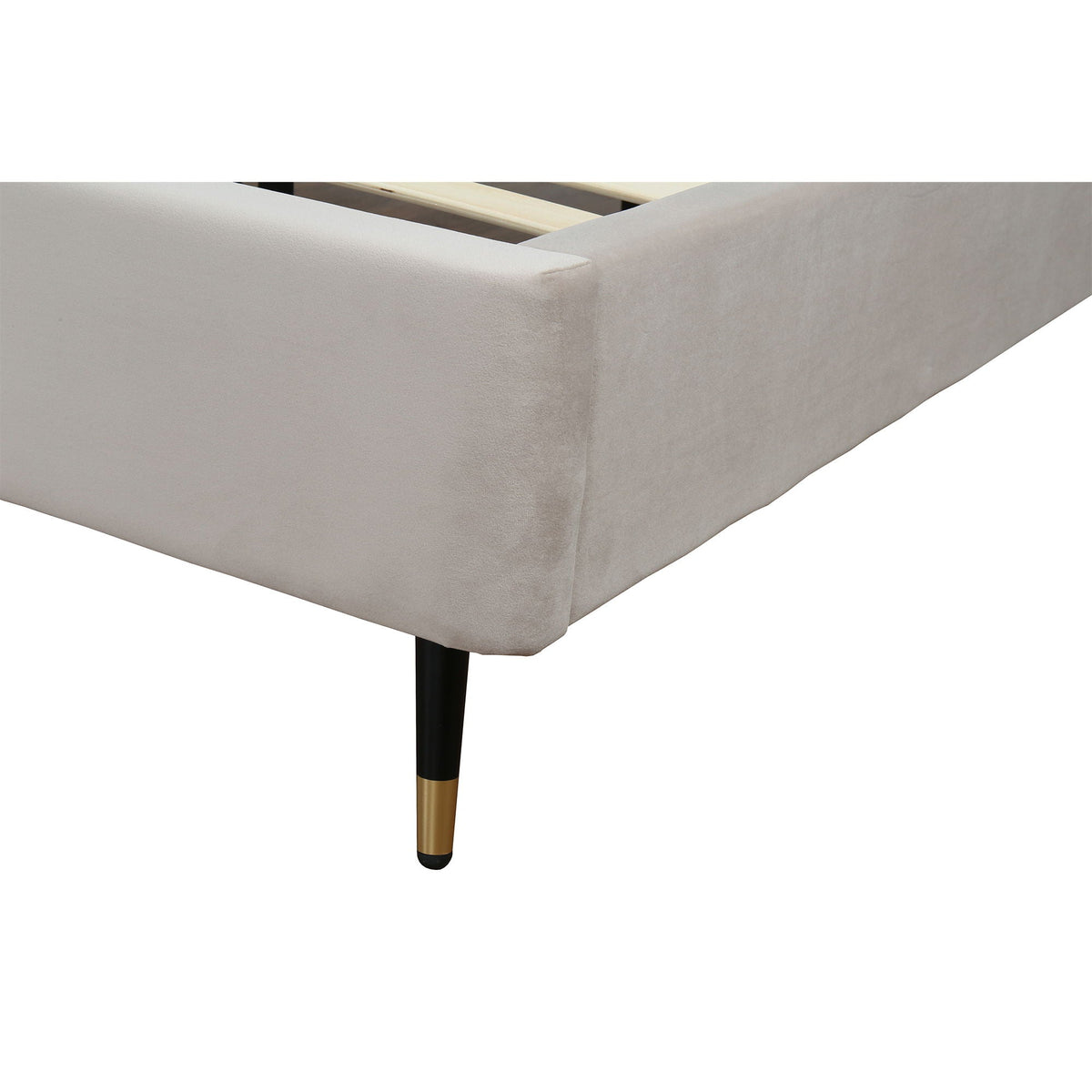 Upholstered Bed with Headboard and Slats - Multiple Colors