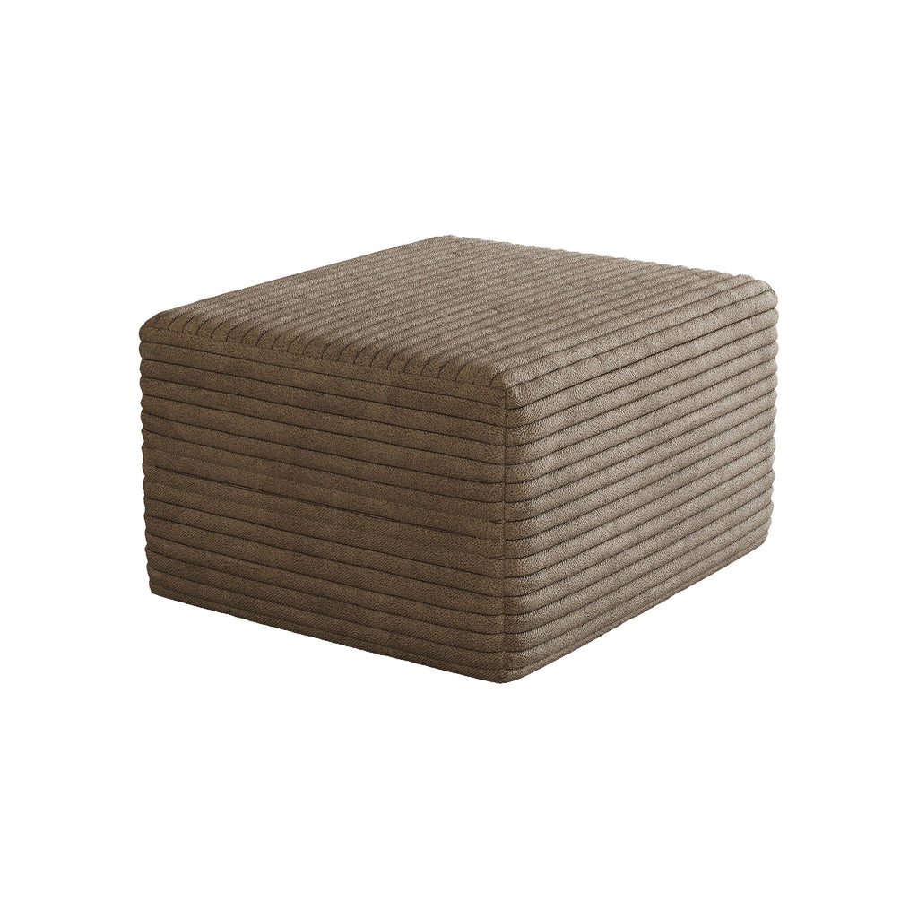 Sofa Ottoman with Plush Corduroy Fabric - No Assembly Required