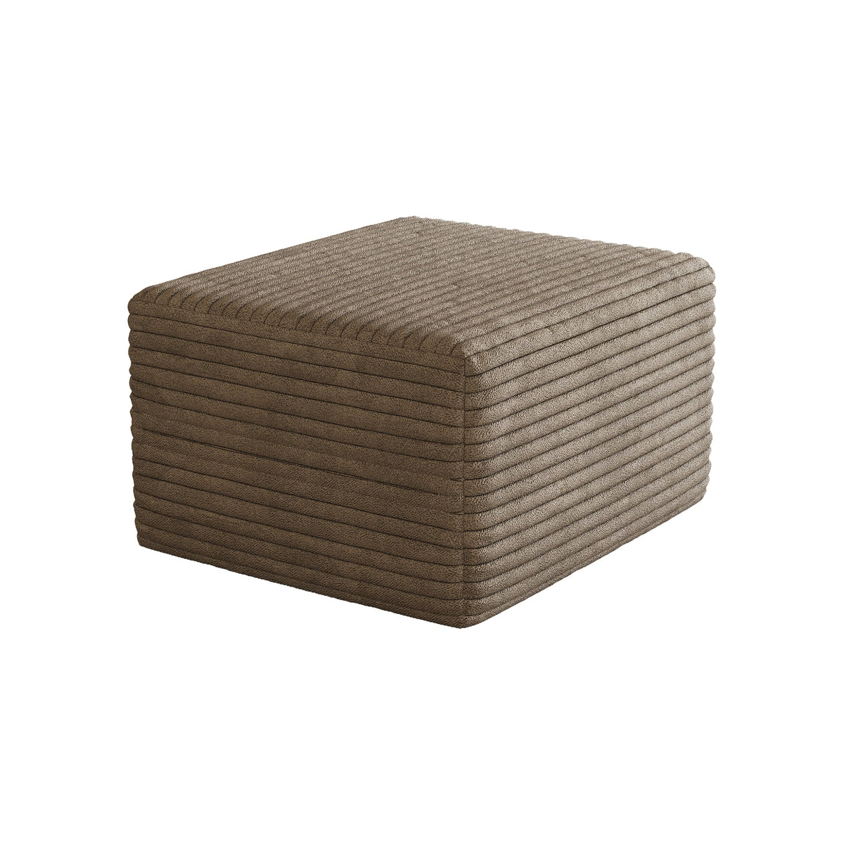 Sofa Ottoman with Plush Corduroy Fabric - No Assembly Required