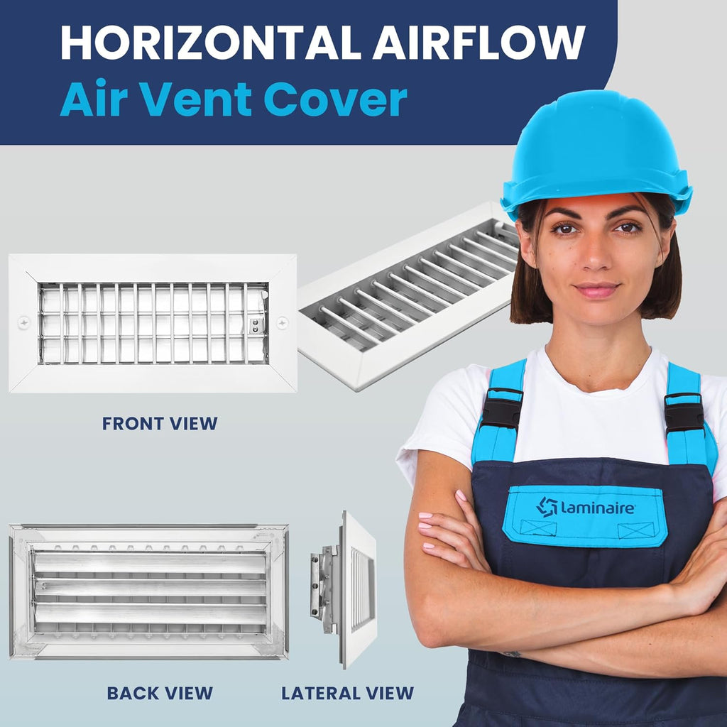 Adjustable Aluminum HVAC Vent Cover with Efficient Airflow Control - Silver