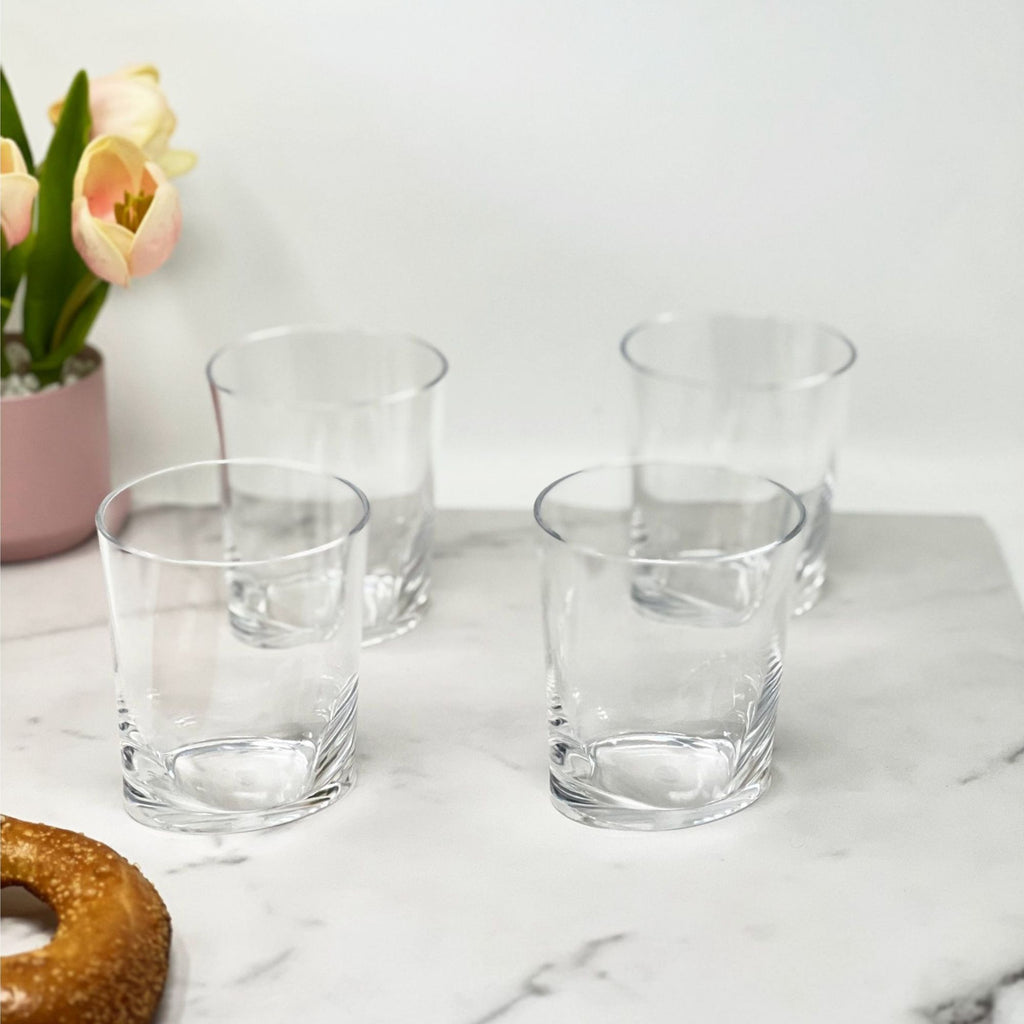 Clear Acrylic Bar Glasses Set of 4 with Unbreakable Design