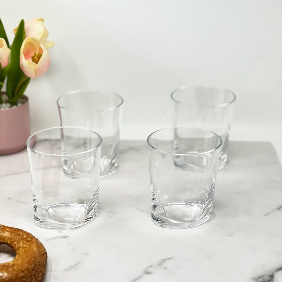 Clear Acrylic Bar Glasses Set of 4 with Unbreakable Design