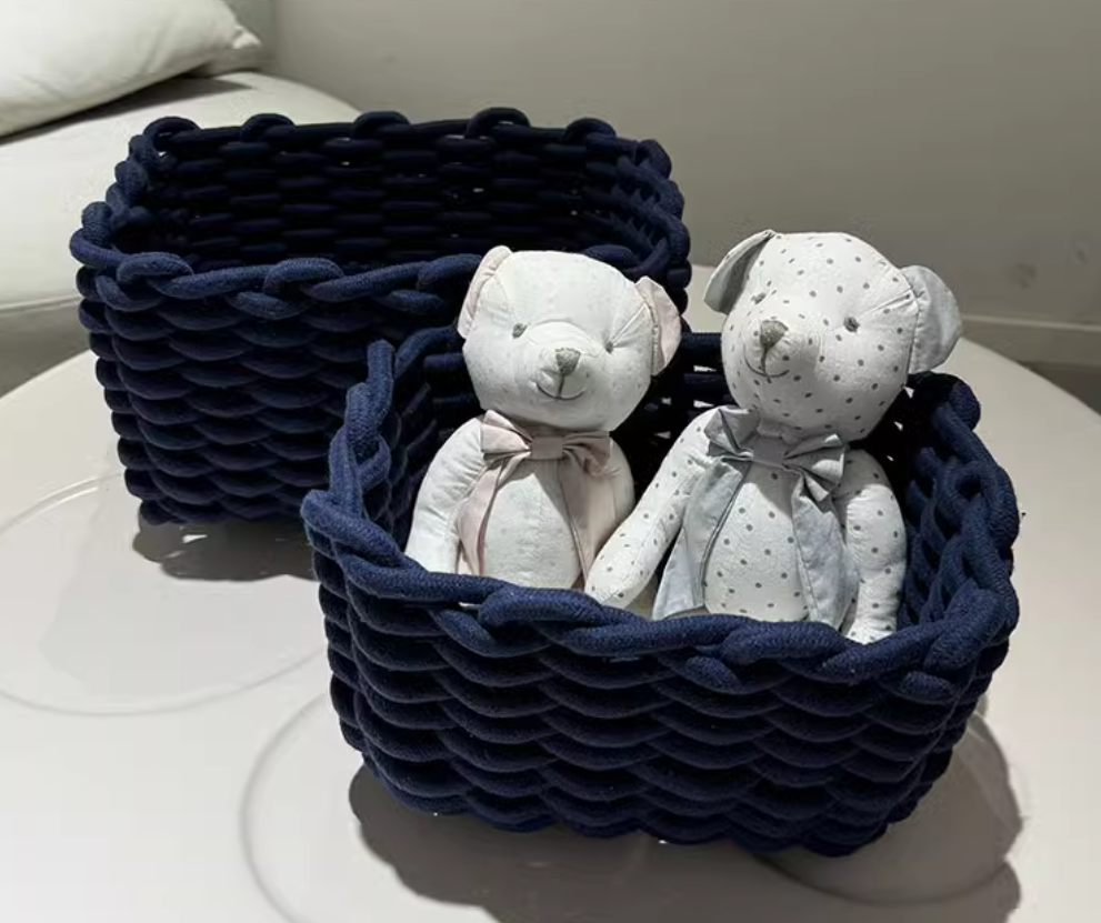 Storage Basket Hand woven Cotton Rope Sorting Basket 3-Piece Set Simple Homestay Design Home Storage Basket