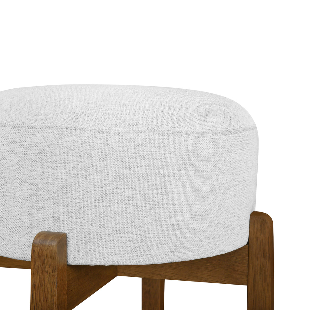 Vera Indoor Wooden Upholstered Barstool with Ivory Cushion - Dark