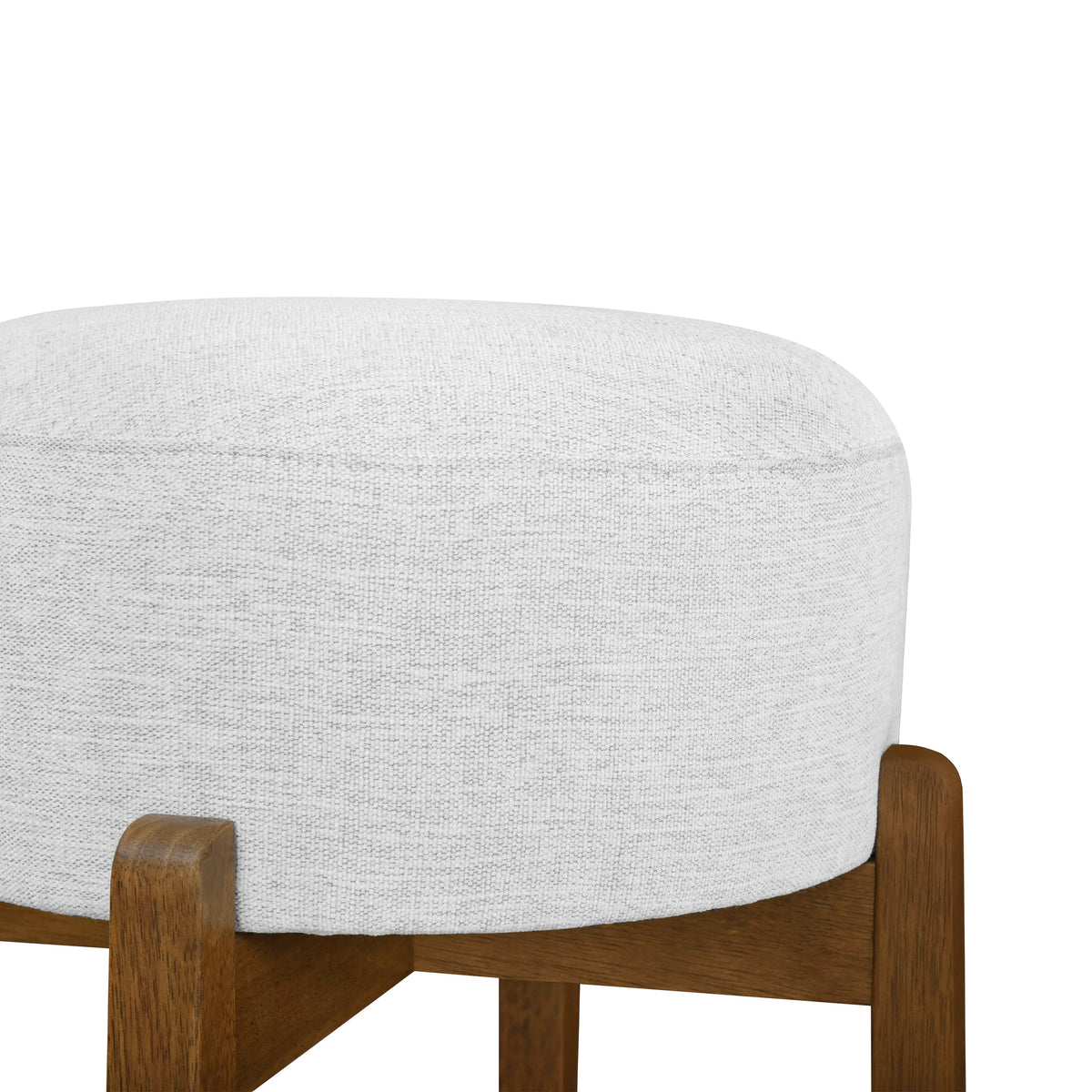 Vera Indoor Wooden Upholstered Barstool with Ivory Cushion - Dark