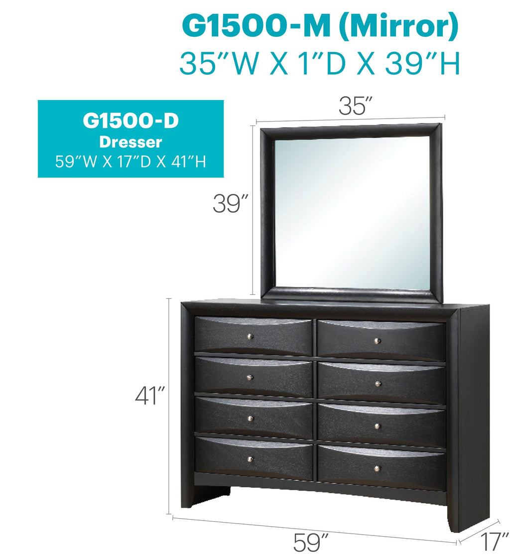 Marilla Dresser with Molded Resin Drawer Fronts - Multiple Colors