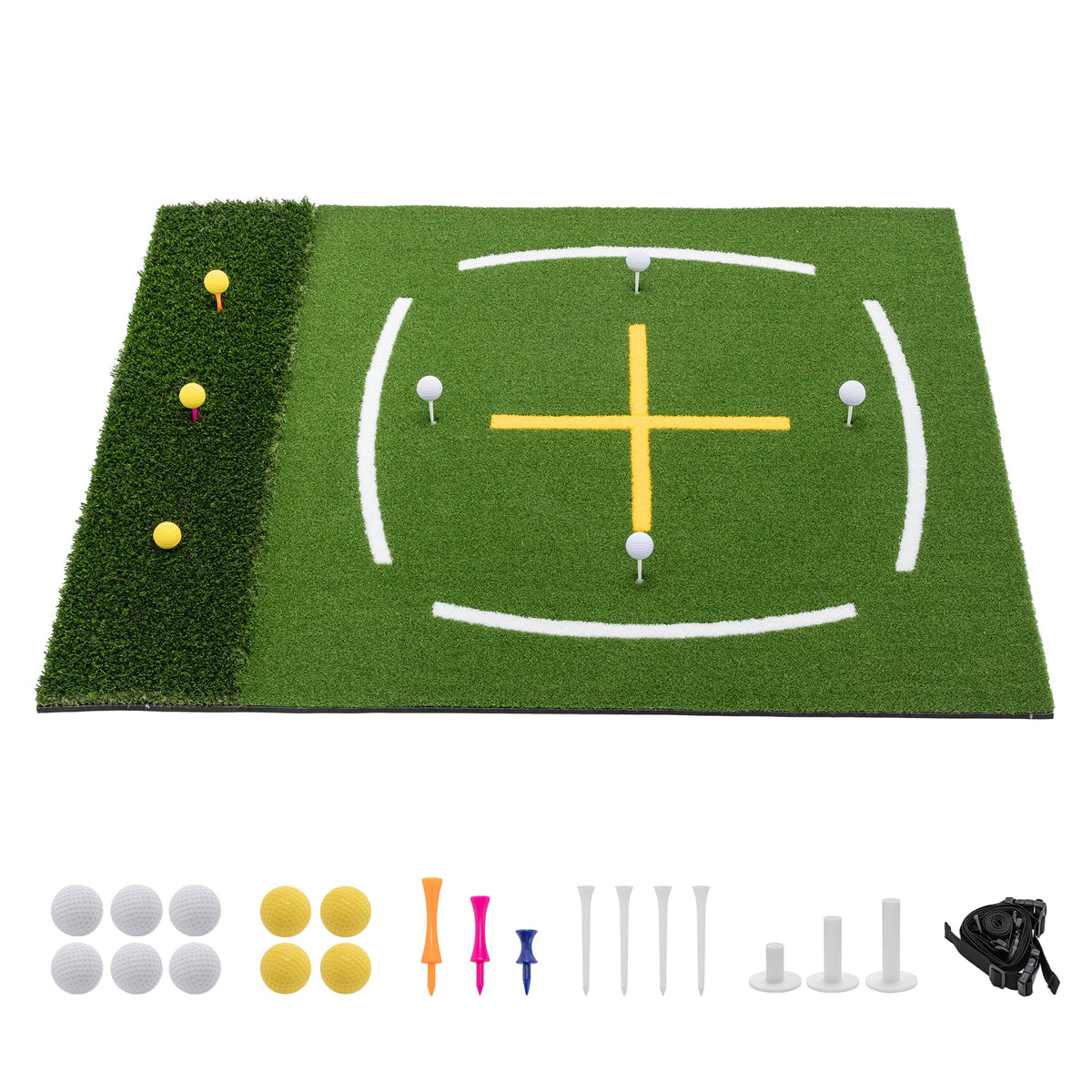 5'x4' Golf Hitting Mat with Cross Stance Guide - Green