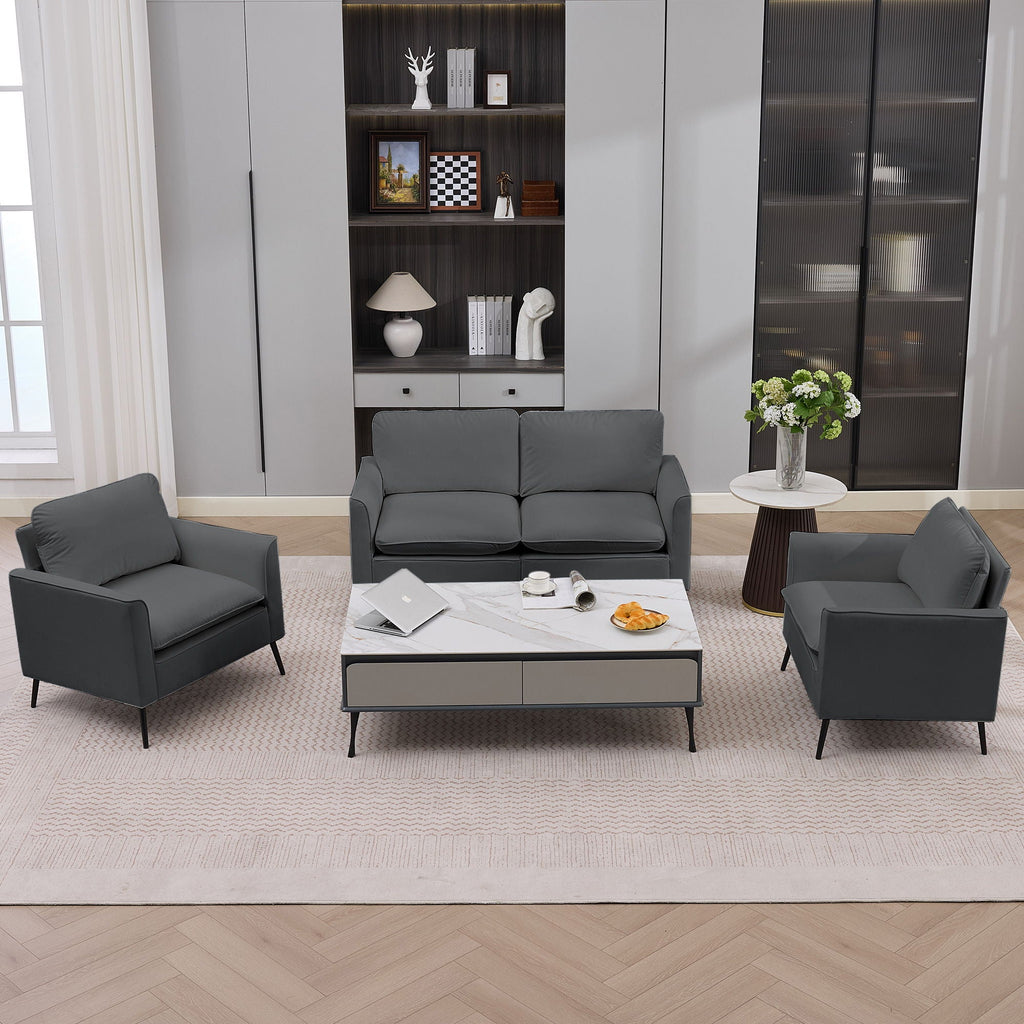 Upholstered Loveseat with Plush Headrest - Multiple Colors