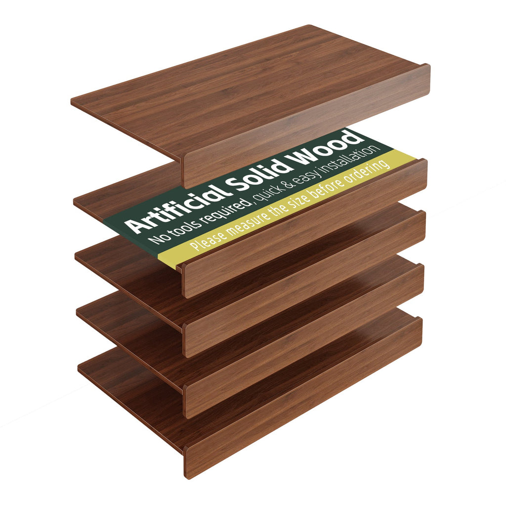 30" x 16" Heavy Duty MDF Shelf Liners with Tool-Free Installation - Walnut