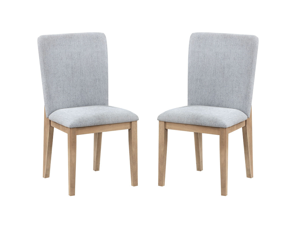 Gray Oak Finish Dining Chair Set of 2 with Modern Design - Gray
