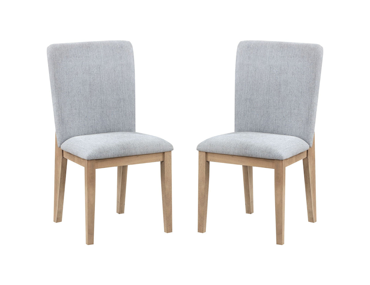 Gray Oak Finish Dining Chair Set of 2 with Modern Design - Gray