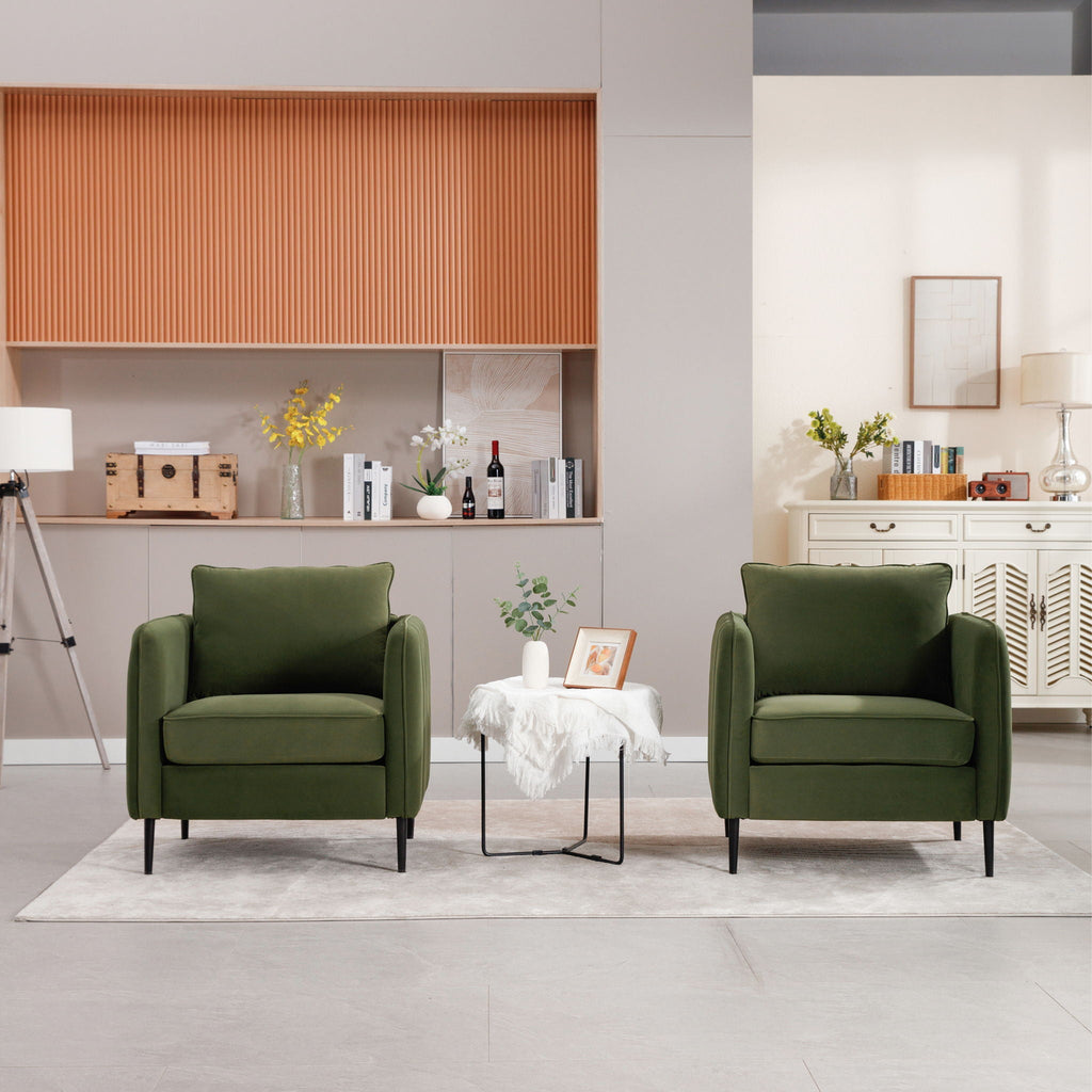 Accent Chair with Removable Pillow - Dark Green or Dark Red