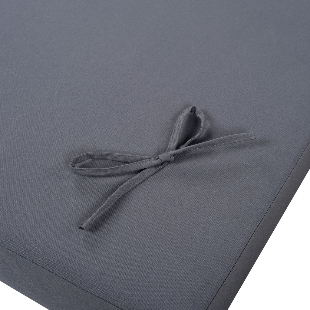 2" Thick Chaise Lounge Cushion with Water-Resistant Cover - Dark Grey