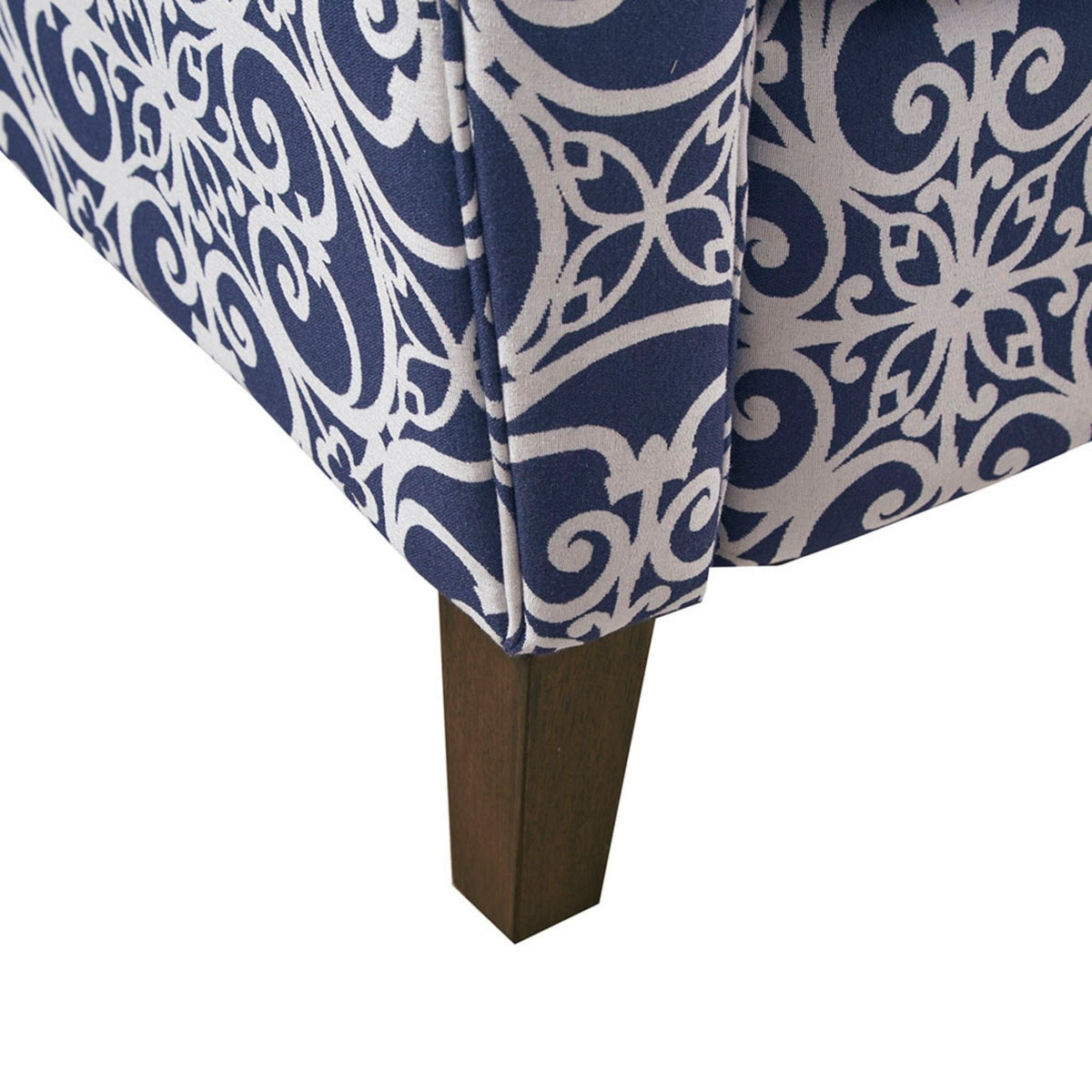 Kirby Transitional Push Back Recliner Chair with Solid Wood Frame - Blue or Gray