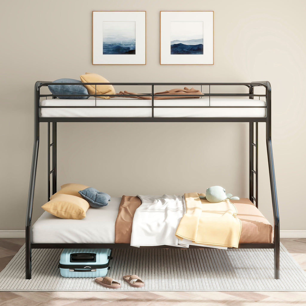 Carson Metal Twin Over Full Bunk Bed Glossy Black