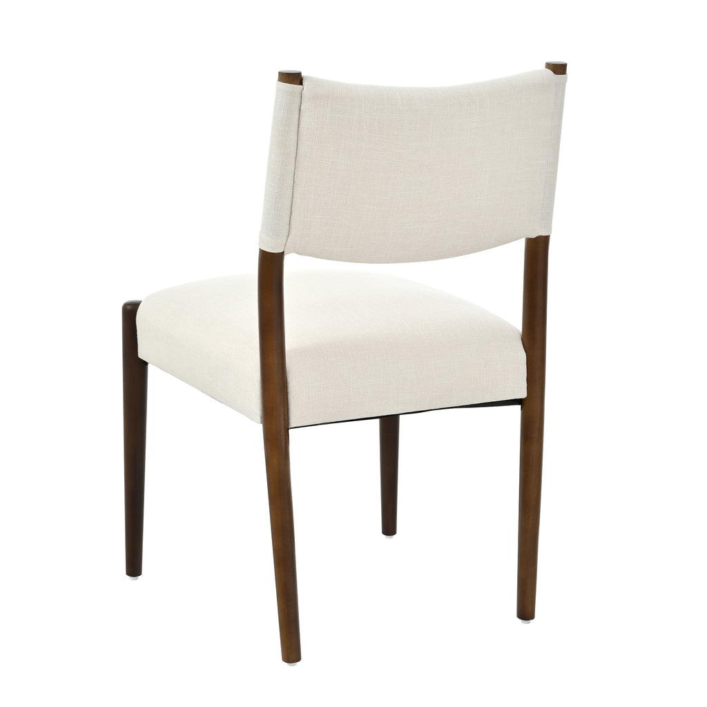 Solid Wood 7 Piece Dining Set with Upholstered Chairs - Walnut Finish
