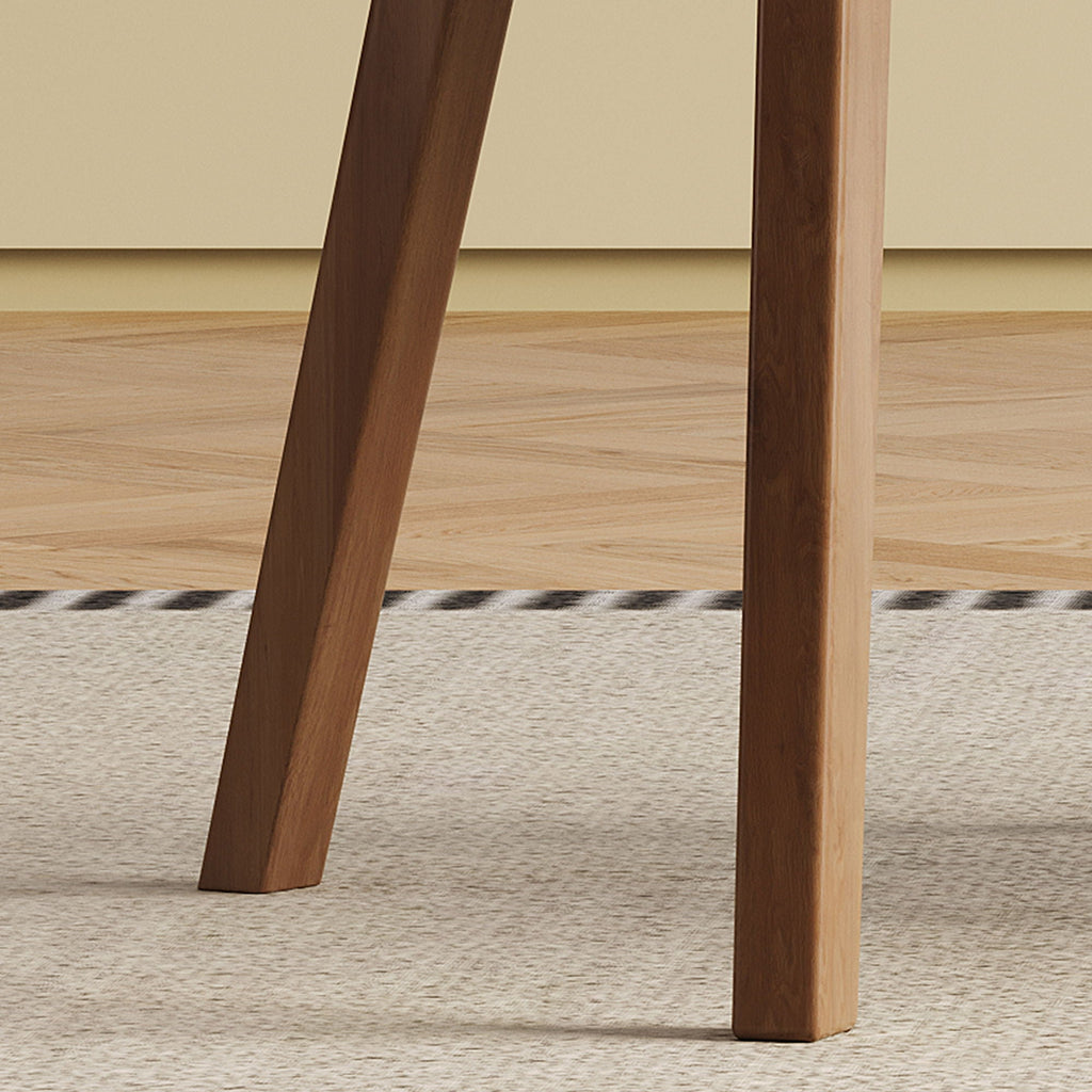 Dining Chair Set of 2 - White / Deep Walnut