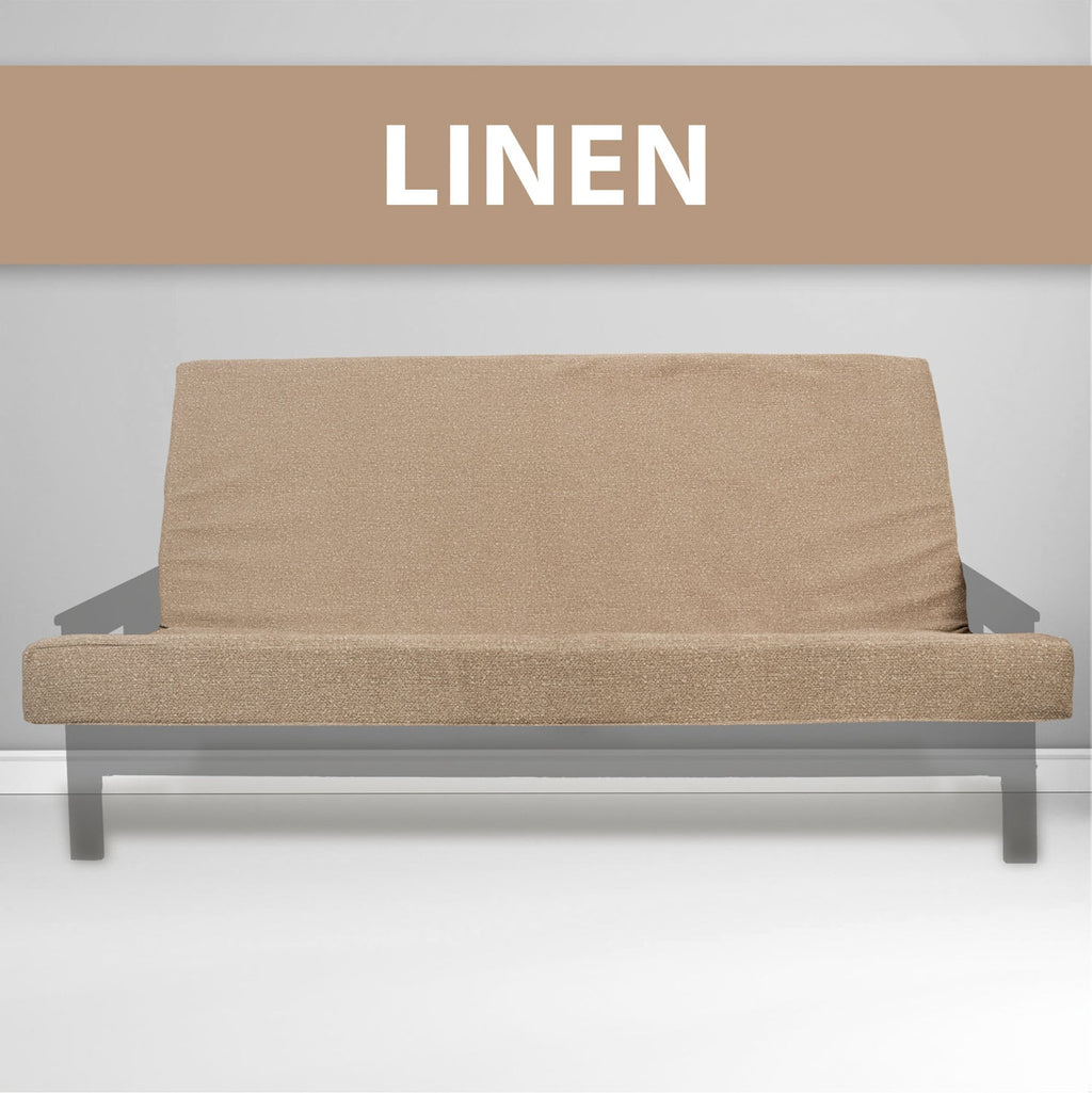 Memory Foam Infused Futon Mattress Full with Washable Cover - Linen, Beige+Light Natural, Mushroom