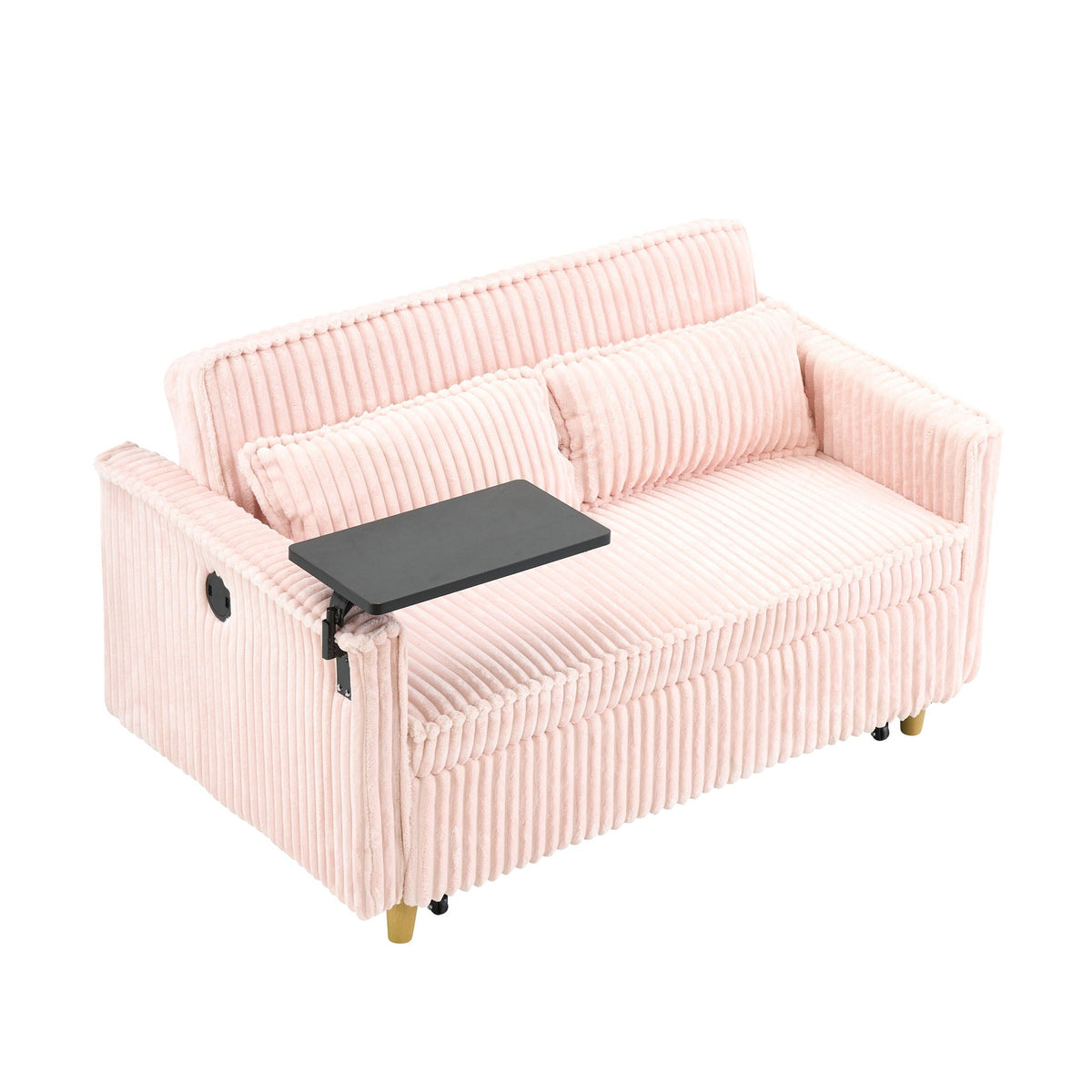 Pull Out Sofa With Movable Tabletop and USB Ports - Multiple Colors