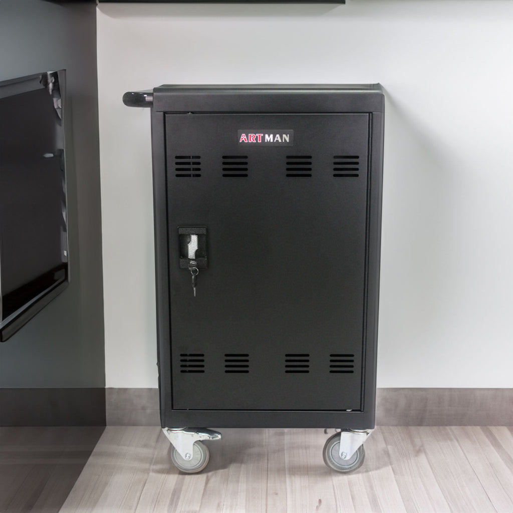 Mobile Charging Cart and Cabinet for Tablets Laptops 30-Device