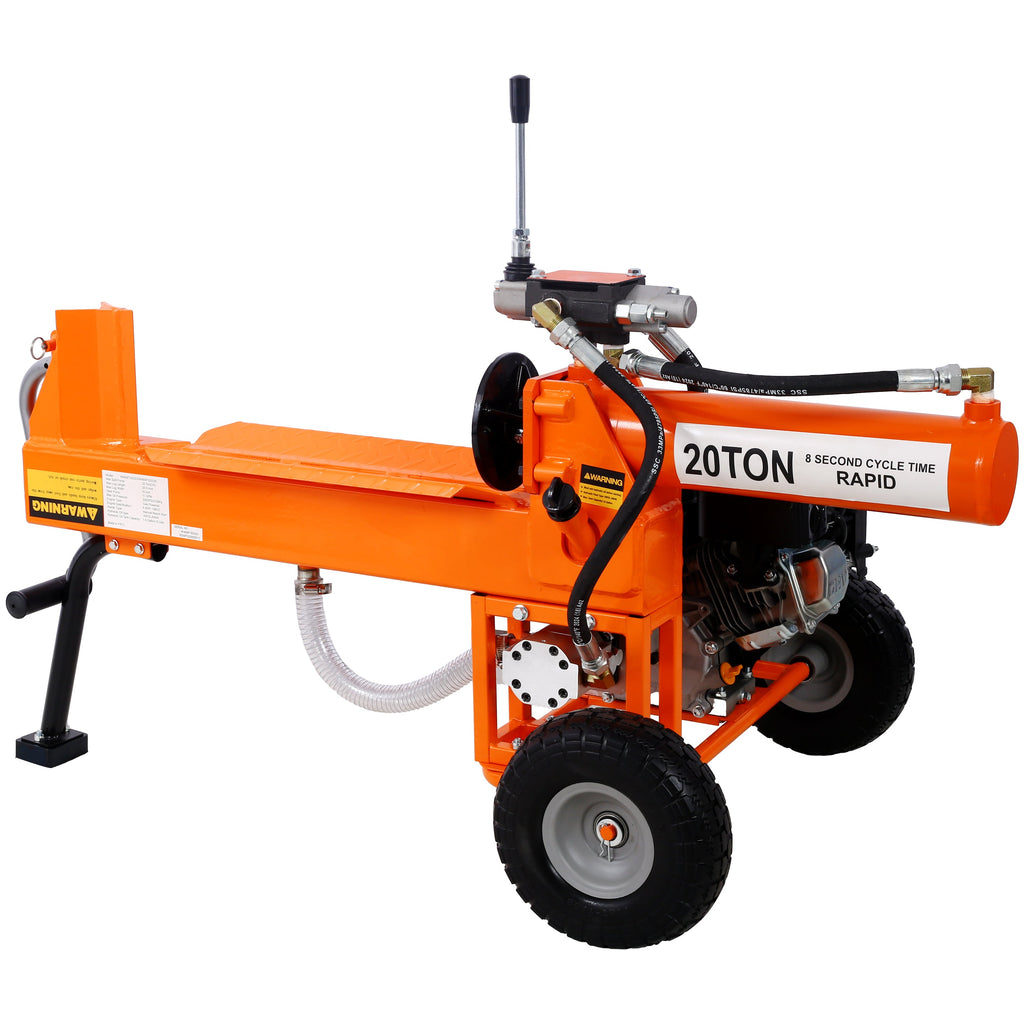 Portable 20 Ton Log Splitter with Auto Return Ram System - Steel
